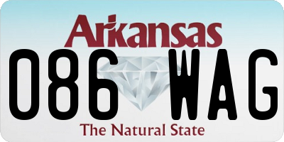 AR license plate 086WAG