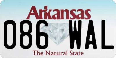 AR license plate 086WAL