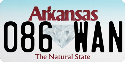 AR license plate 086WAN