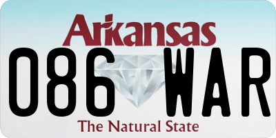 AR license plate 086WAR