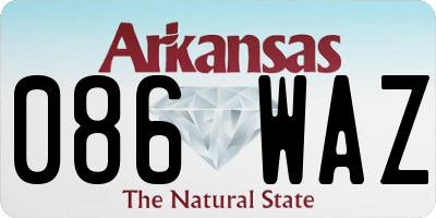 AR license plate 086WAZ