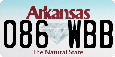 AR license plate 086WBB
