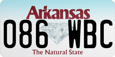 AR license plate 086WBC