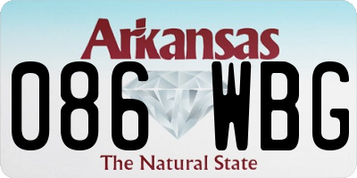 AR license plate 086WBG