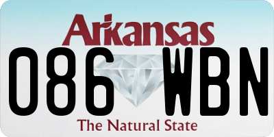 AR license plate 086WBN