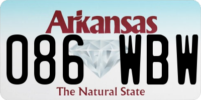 AR license plate 086WBW
