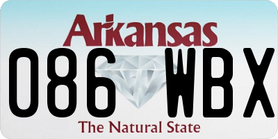 AR license plate 086WBX