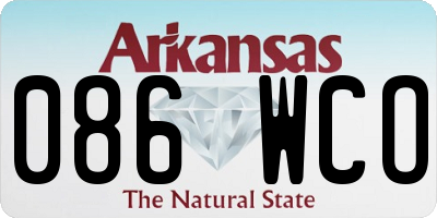 AR license plate 086WCO
