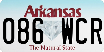 AR license plate 086WCR