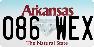 AR license plate 086WEX