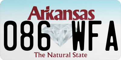 AR license plate 086WFA