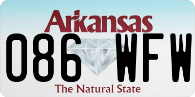 AR license plate 086WFW