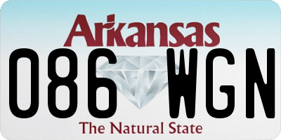 AR license plate 086WGN