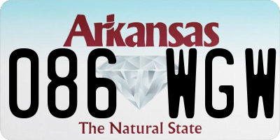 AR license plate 086WGW