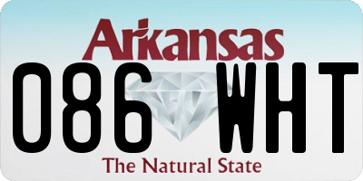 AR license plate 086WHT