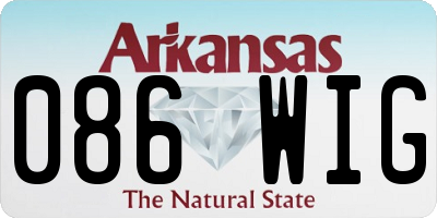 AR license plate 086WIG