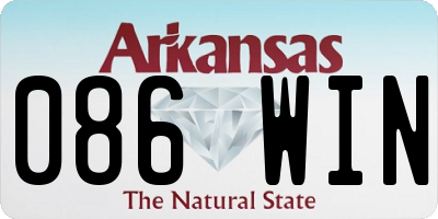 AR license plate 086WIN