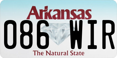 AR license plate 086WIR