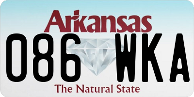 AR license plate 086WKA