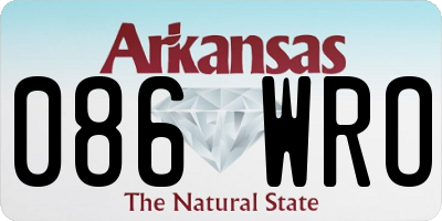 AR license plate 086WRO
