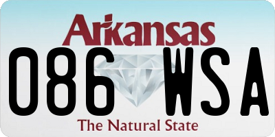AR license plate 086WSA