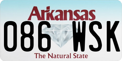 AR license plate 086WSK