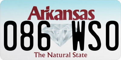 AR license plate 086WSO