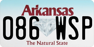 AR license plate 086WSP