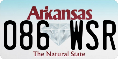 AR license plate 086WSR