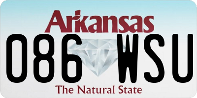AR license plate 086WSU