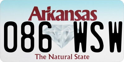AR license plate 086WSW