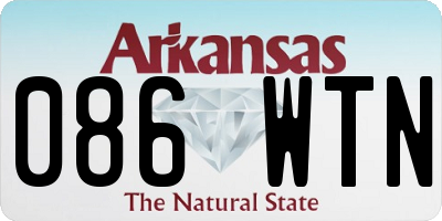 AR license plate 086WTN