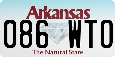 AR license plate 086WTO
