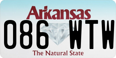 AR license plate 086WTW