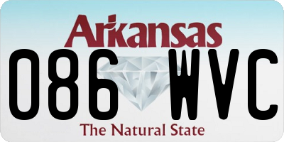 AR license plate 086WVC
