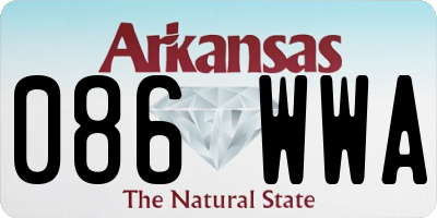 AR license plate 086WWA