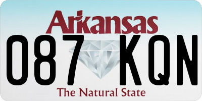 AR license plate 087KQN
