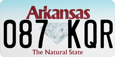 AR license plate 087KQR
