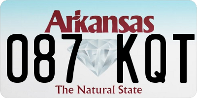 AR license plate 087KQT