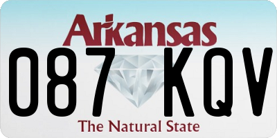 AR license plate 087KQV