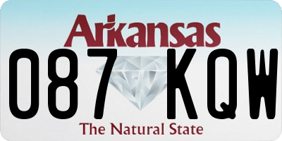 AR license plate 087KQW