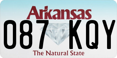 AR license plate 087KQY