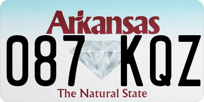 AR license plate 087KQZ