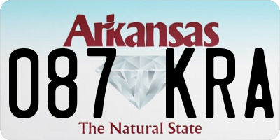 AR license plate 087KRA