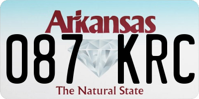 AR license plate 087KRC