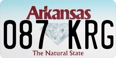 AR license plate 087KRG