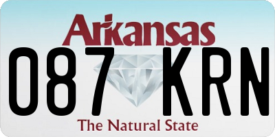 AR license plate 087KRN