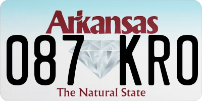 AR license plate 087KRO