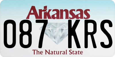 AR license plate 087KRS