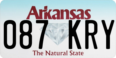 AR license plate 087KRY